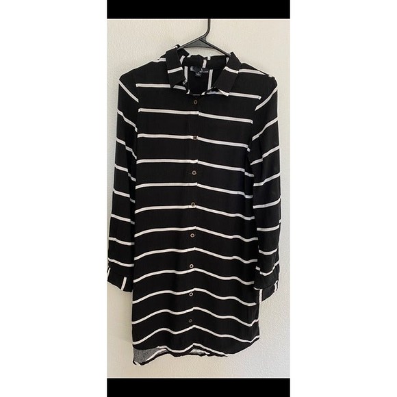 J for Justify Striped Button Front long sleeve Shirt Dress Size - S - Picture 1 of 6